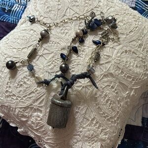 Funky Blue and Silver Necklace